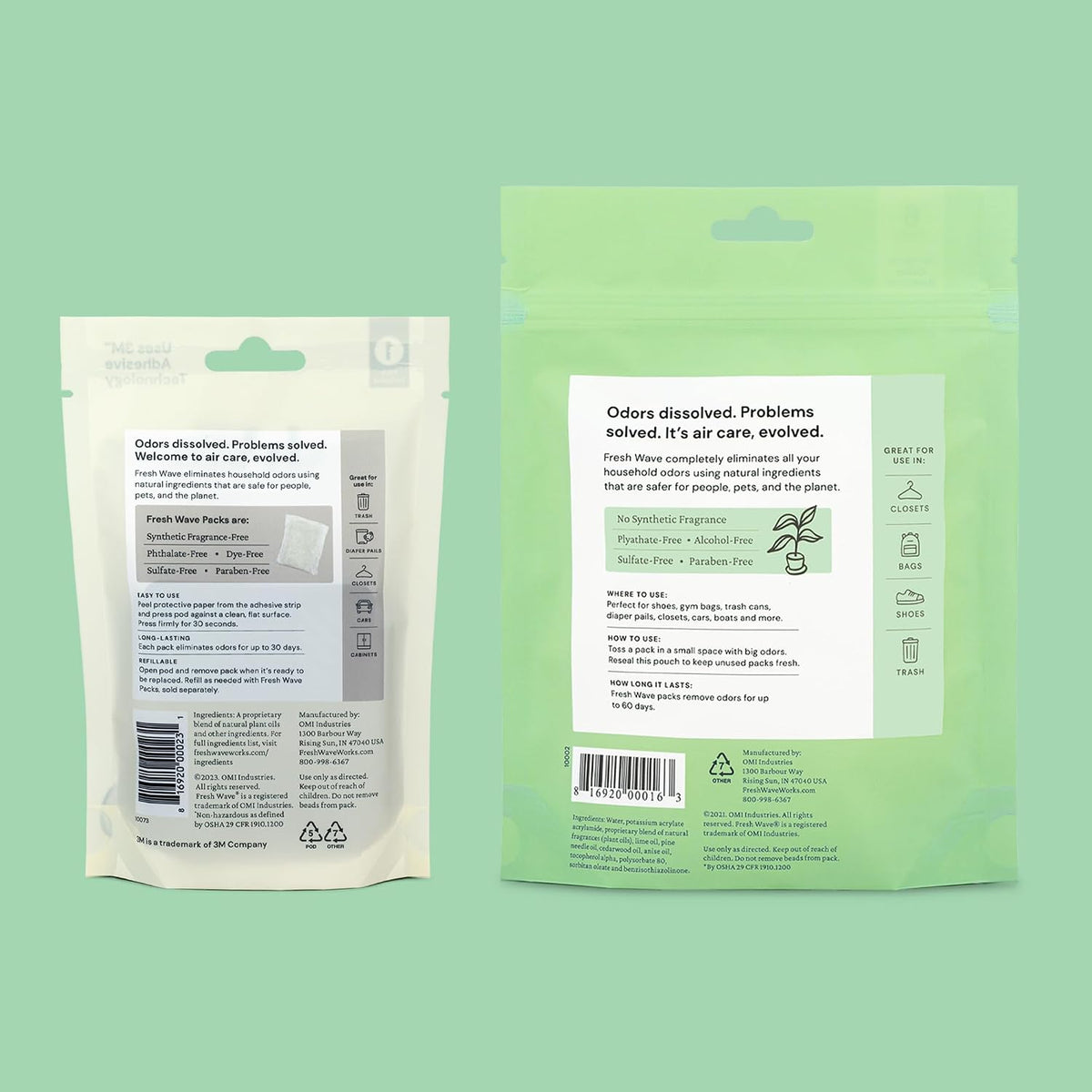 Odor Eliminating Packs, 6-Pack with Pod Case, Original