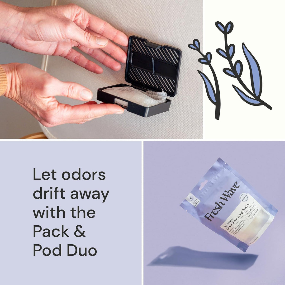 Odor Eliminating Packs, 6-Pack with Pod Case, Original