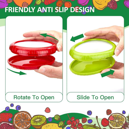 Avocado Saver and Tomato Holder - Set of 4 Reusable Storage Containers for Fridge - Ideal for Garlic, Onions, Lemons, and Potatoes