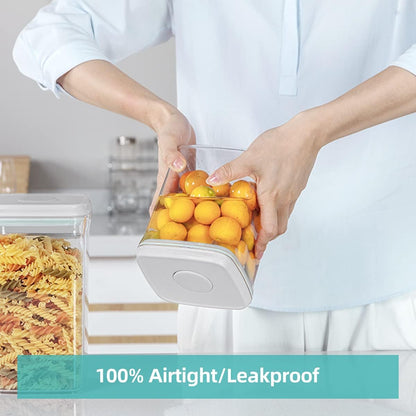 Airtight Food Storage Container Sets with Lids Pop Containers for Kitchen Pantry Organization BPA-Free Stackable Kitchen Storage Containers for Cereal Flour Sugar (0.5, 1.2, 1.8qt)*2
