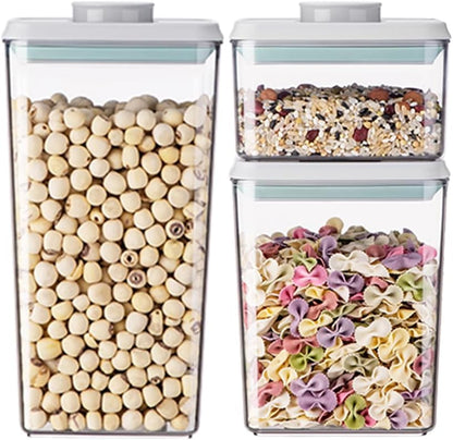 Airtight Food Storage Container Sets with Lids Pop Containers for Kitchen Pantry Organization BPA-Free Stackable Kitchen Storage Containers for Cereal Flour Sugar (0.5, 1.2, 1.8qt)*2