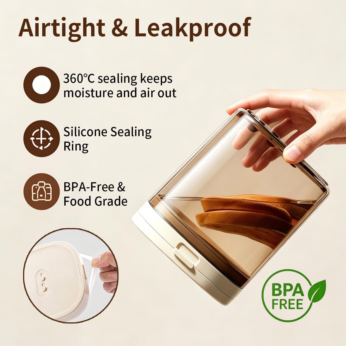 Airtight Food Storage Container Sets with Lids Pop Containers for Kitchen Pantry Organization BPA-Free Stackable Kitchen Storage Containers for Cereal Flour Sugar (0.5, 1.2, 1.8qt)*2