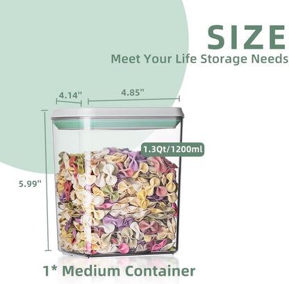 Airtight Food Storage Container Sets with Lids Pop Containers for Kitchen Pantry Organization BPA-Free Stackable Kitchen Storage Containers for Cereal Flour Sugar (0.5, 1.2, 1.8qt)*2