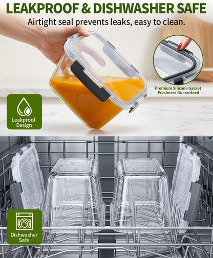Airtight Food Storage Container Sets with Lids Pop Containers for Kitchen Pantry Organization BPA-Free Stackable Kitchen Storage Containers for Cereal Flour Sugar (0.5, 1.2, 1.8qt)*2