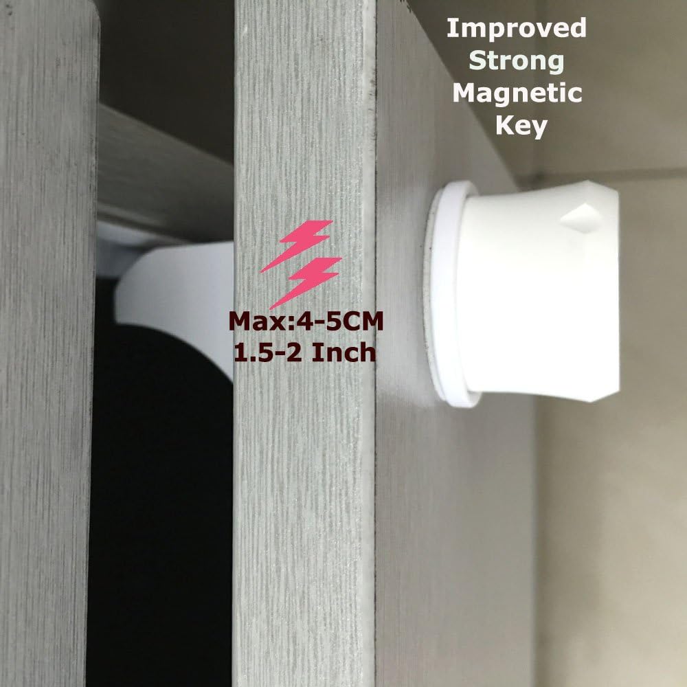 2 Pack Magnetic Cabinet Locks Keys - Extra Stronger Baby Proofing Magnet Drawer Replacement Keys (2)