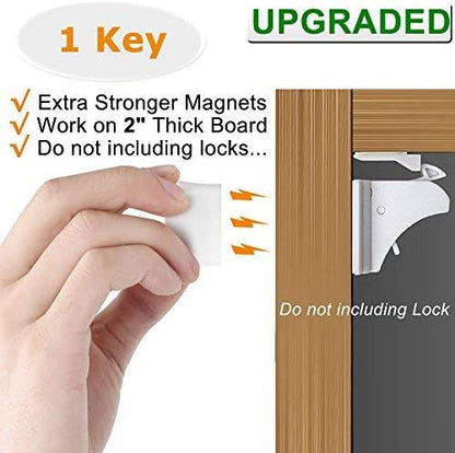 2 Pack Magnetic Cabinet Locks Keys - Extra Stronger Baby Proofing Magnet Drawer Replacement Keys (2)