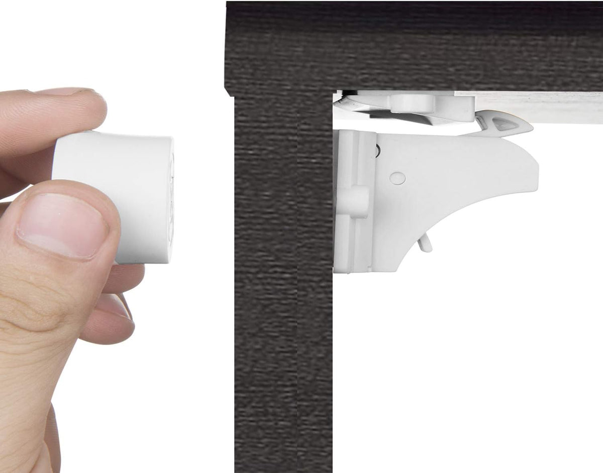 2 Pack Magnetic Cabinet Locks Keys - Extra Stronger Baby Proofing Magnet Drawer Replacement Keys (2)