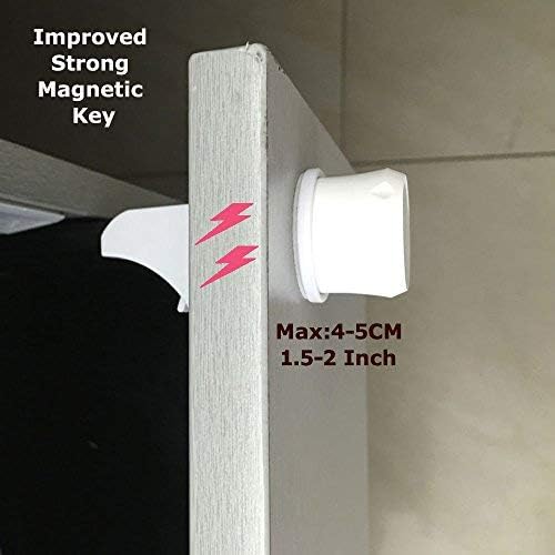 2 Pack Magnetic Cabinet Locks Keys - Extra Stronger Baby Proofing Magnet Drawer Replacement Keys (2)
