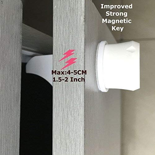 2 Pack Magnetic Cabinet Locks Keys - Extra Stronger Baby Proofing Magnet Drawer Replacement Keys (2)