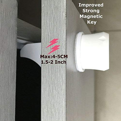 2 Pack Magnetic Cabinet Locks Keys - Extra Stronger Baby Proofing Magnet Drawer Replacement Keys (2)