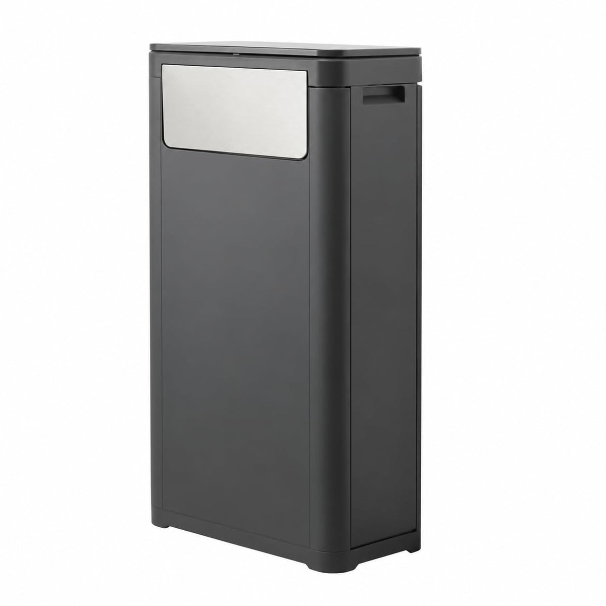 Bathroom Tall Skinny Trash Can with Lid, Balck, 6gallon