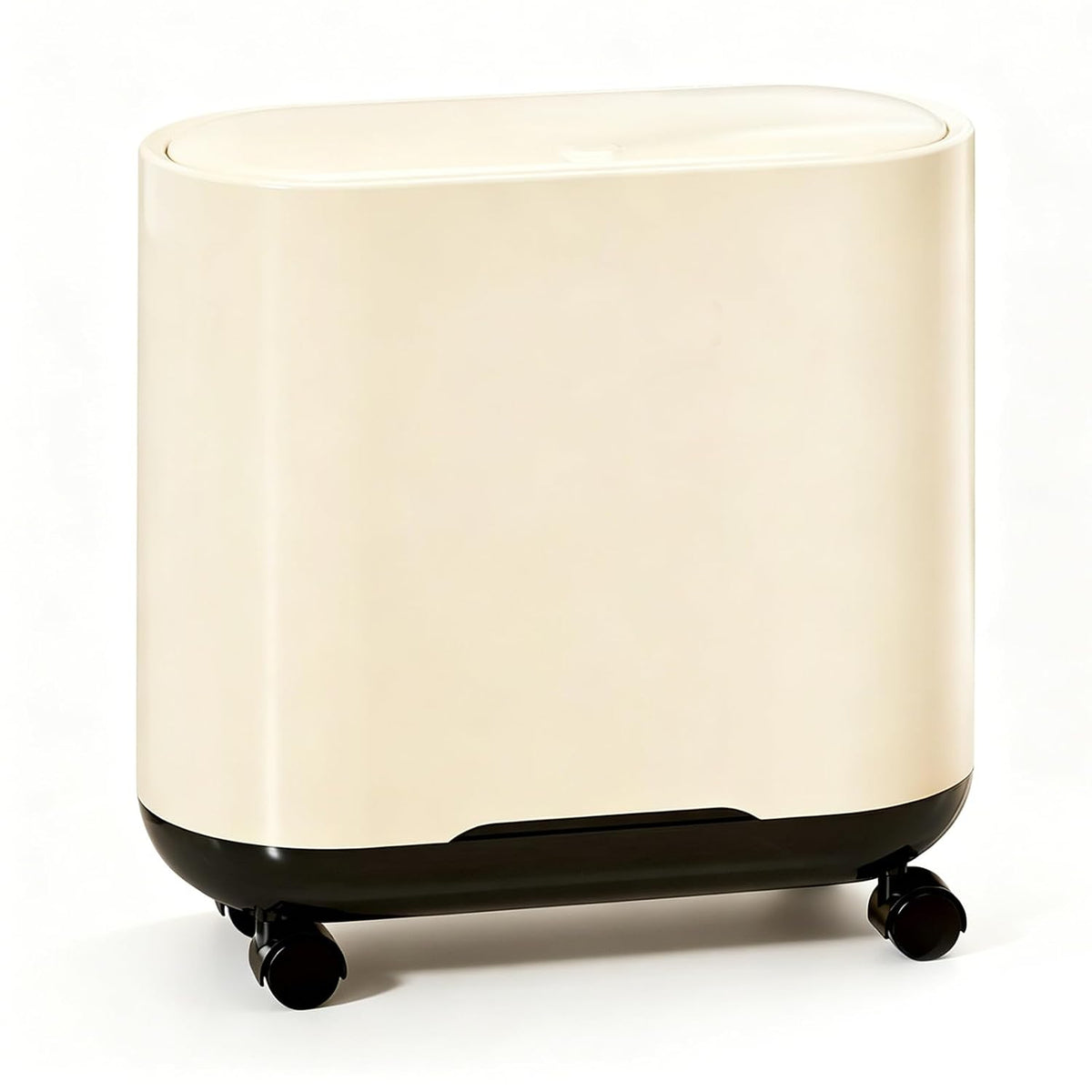 Bathroom Tall Skinny Trash Can with Lid, Balck, 6gallon