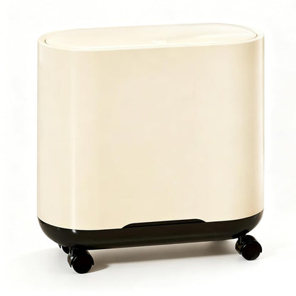 Bathroom Tall Skinny Trash Can with Lid, Balck, 6gallon