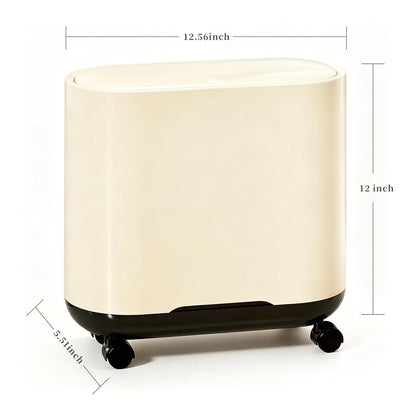 Bathroom Tall Skinny Trash Can with Lid, Balck, 6gallon