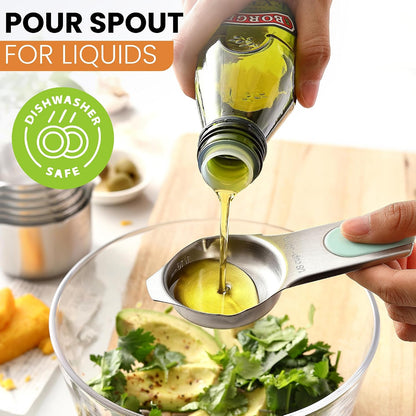 Magnetic Stainless Steel Measuring Cups Set of 7 Patented Black
