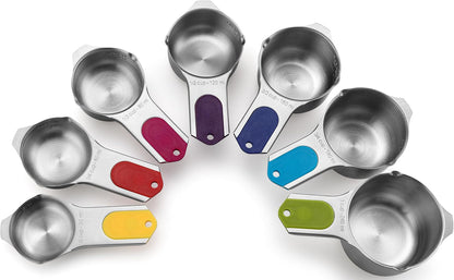 Magnetic Stainless Steel Measuring Cups Set of 7 Patented Black