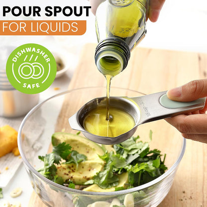 Magnetic Stainless Steel Measuring Cups Set of 7 Patented Black