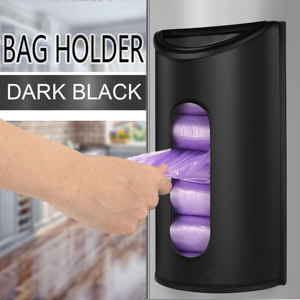 Grocery Plastic Bag Holder for Kitchen Trash Bag, Easy Wall Mount Bag Saver, Storage Dispenser Medium, Smudge Proof with Extra Wide Access Openings, Stainless Steel (Sliver)