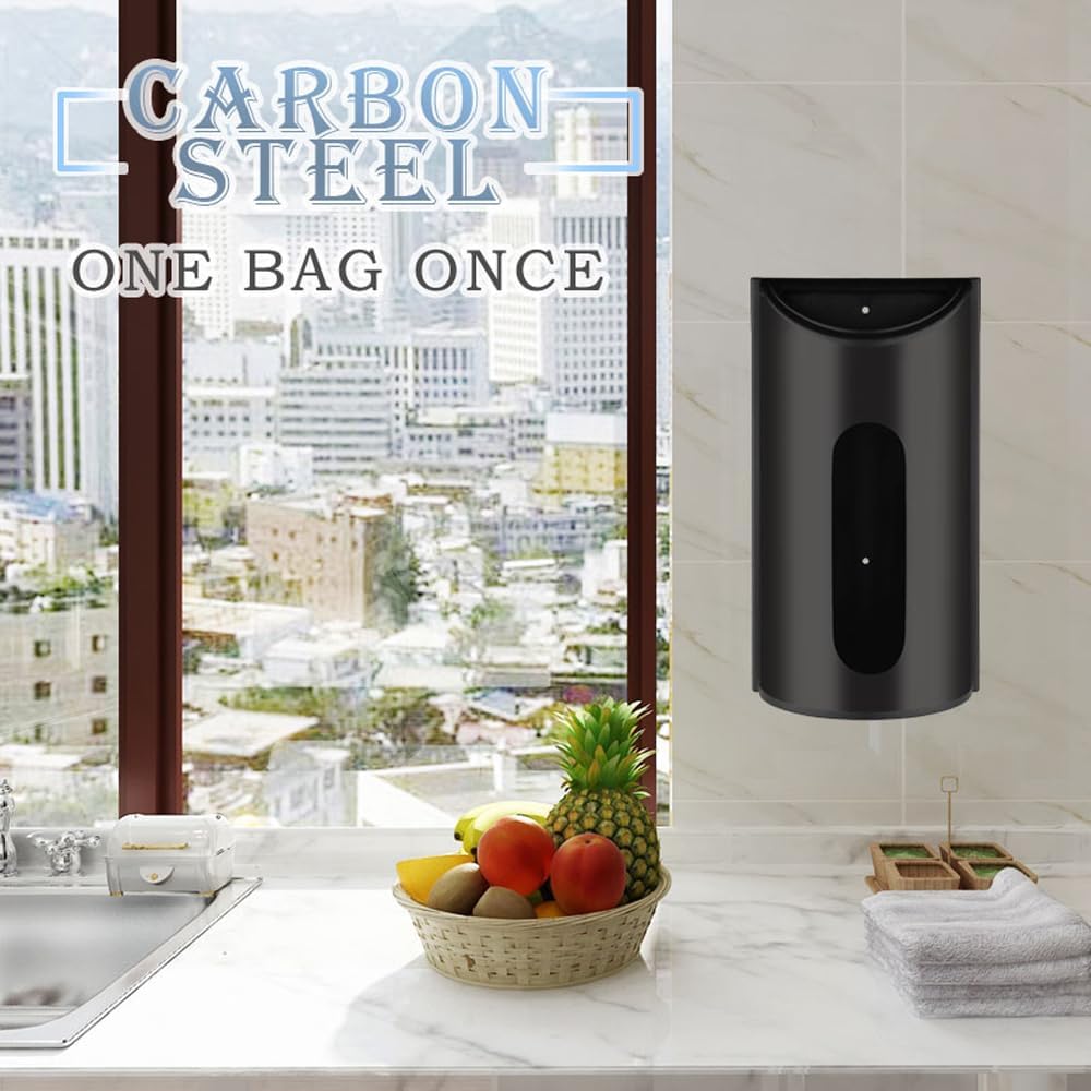 Grocery Plastic Bag Holder for Kitchen Trash Bag, Easy Wall Mount Bag Saver, Storage Dispenser Medium, Smudge Proof with Extra Wide Access Openings, Stainless Steel (Sliver)