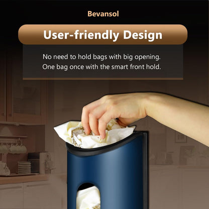 Grocery Plastic Bag Holder for Kitchen Trash Bag, Easy Wall Mount Bag Saver, Storage Dispenser Medium, Smudge Proof with Extra Wide Access Openings, Stainless Steel (Sliver)