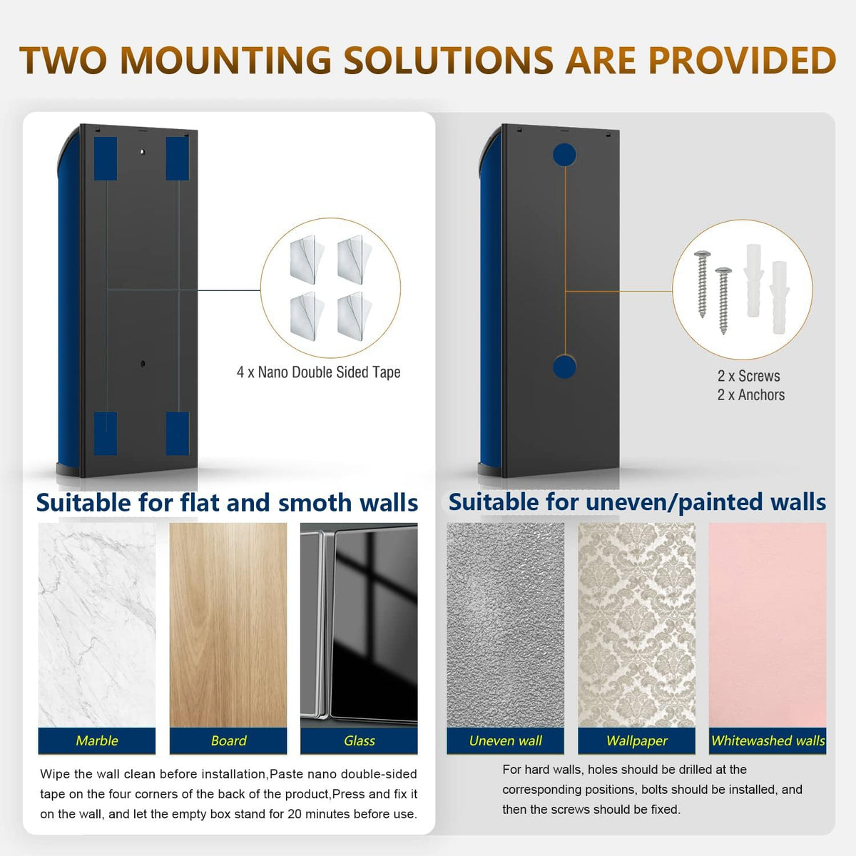 Grocery Plastic Bag Holder for Kitchen Trash Bag, Easy Wall Mount Bag Saver, Storage Dispenser Medium, Smudge Proof with Extra Wide Access Openings, Stainless Steel (Sliver)