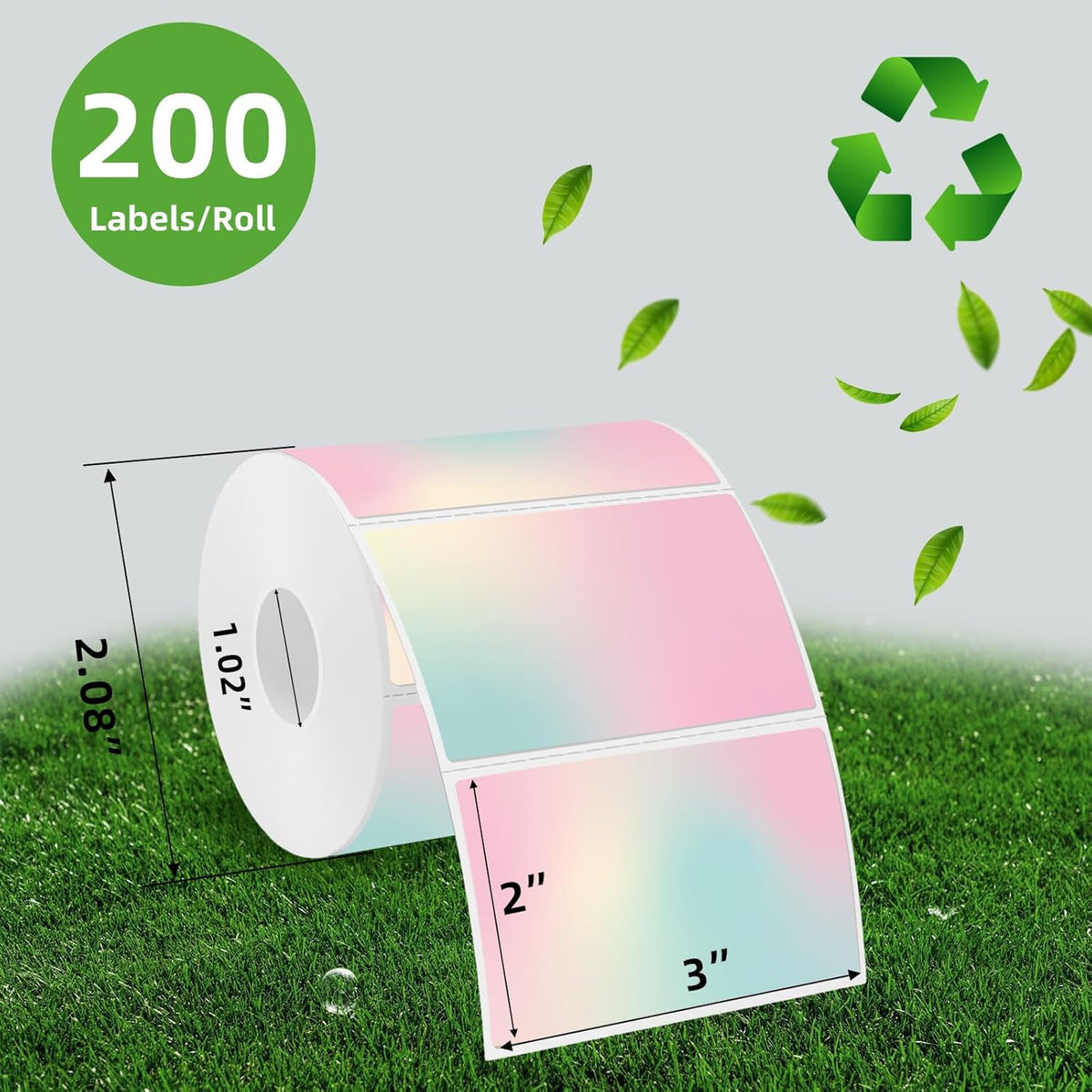 3x2 Inch Transparent Thermal Labels Stickers, Self-Adhesive Clear Waterproof Stickers for Logo Design, Direct Thermal Labels- 200 Sheets