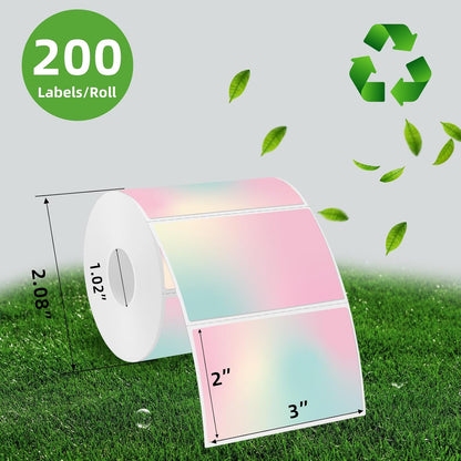 3x2 Inch Transparent Thermal Labels Stickers, Self-Adhesive Clear Waterproof Stickers for Logo Design, Direct Thermal Labels- 200 Sheets
