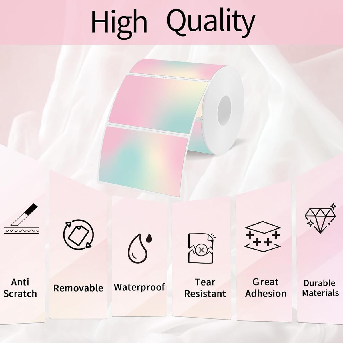 3x2 Inch Transparent Thermal Labels Stickers, Self-Adhesive Clear Waterproof Stickers for Logo Design, Direct Thermal Labels- 200 Sheets