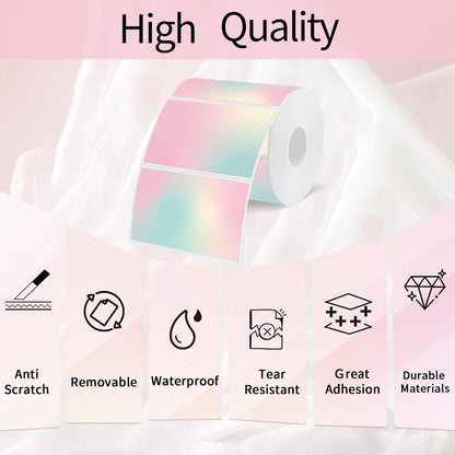 3x2 Inch Transparent Thermal Labels Stickers, Self-Adhesive Clear Waterproof Stickers for Logo Design, Direct Thermal Labels- 200 Sheets