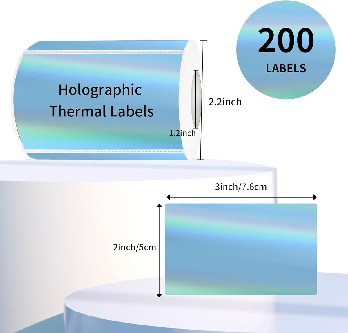 3x2 Inch Transparent Thermal Labels Stickers, Self-Adhesive Clear Waterproof Stickers for Logo Design, Direct Thermal Labels- 200 Sheets