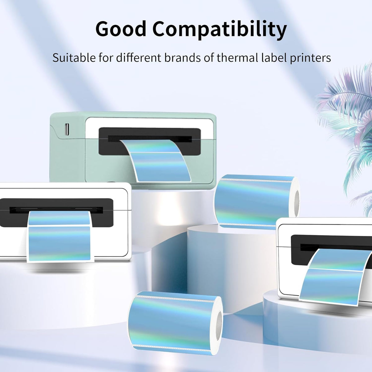3x2 Inch Transparent Thermal Labels Stickers, Self-Adhesive Clear Waterproof Stickers for Logo Design, Direct Thermal Labels- 200 Sheets