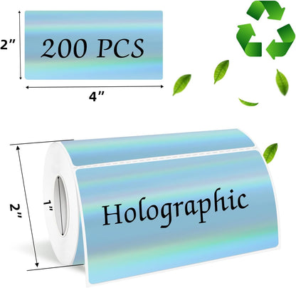 3x2 Inch Transparent Thermal Labels Stickers, Self-Adhesive Clear Waterproof Stickers for Logo Design, Direct Thermal Labels- 200 Sheets