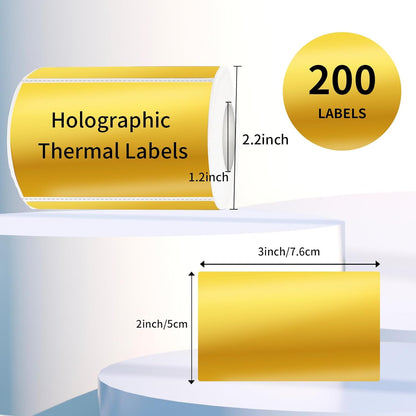 3x2 Inch Transparent Thermal Labels Stickers, Self-Adhesive Clear Waterproof Stickers for Logo Design, Direct Thermal Labels- 200 Sheets