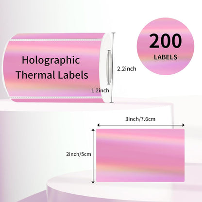 3x2 Inch Transparent Thermal Labels Stickers, Self-Adhesive Clear Waterproof Stickers for Logo Design, Direct Thermal Labels- 200 Sheets