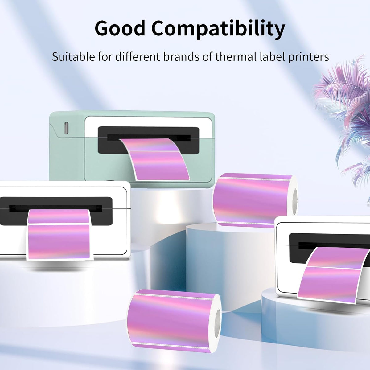 3x2 Inch Transparent Thermal Labels Stickers, Self-Adhesive Clear Waterproof Stickers for Logo Design, Direct Thermal Labels- 200 Sheets