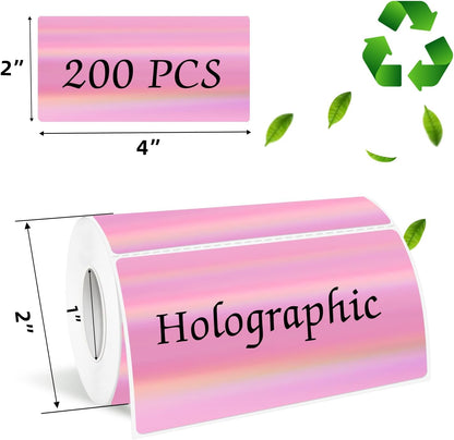 3x2 Inch Transparent Thermal Labels Stickers, Self-Adhesive Clear Waterproof Stickers for Logo Design, Direct Thermal Labels- 200 Sheets
