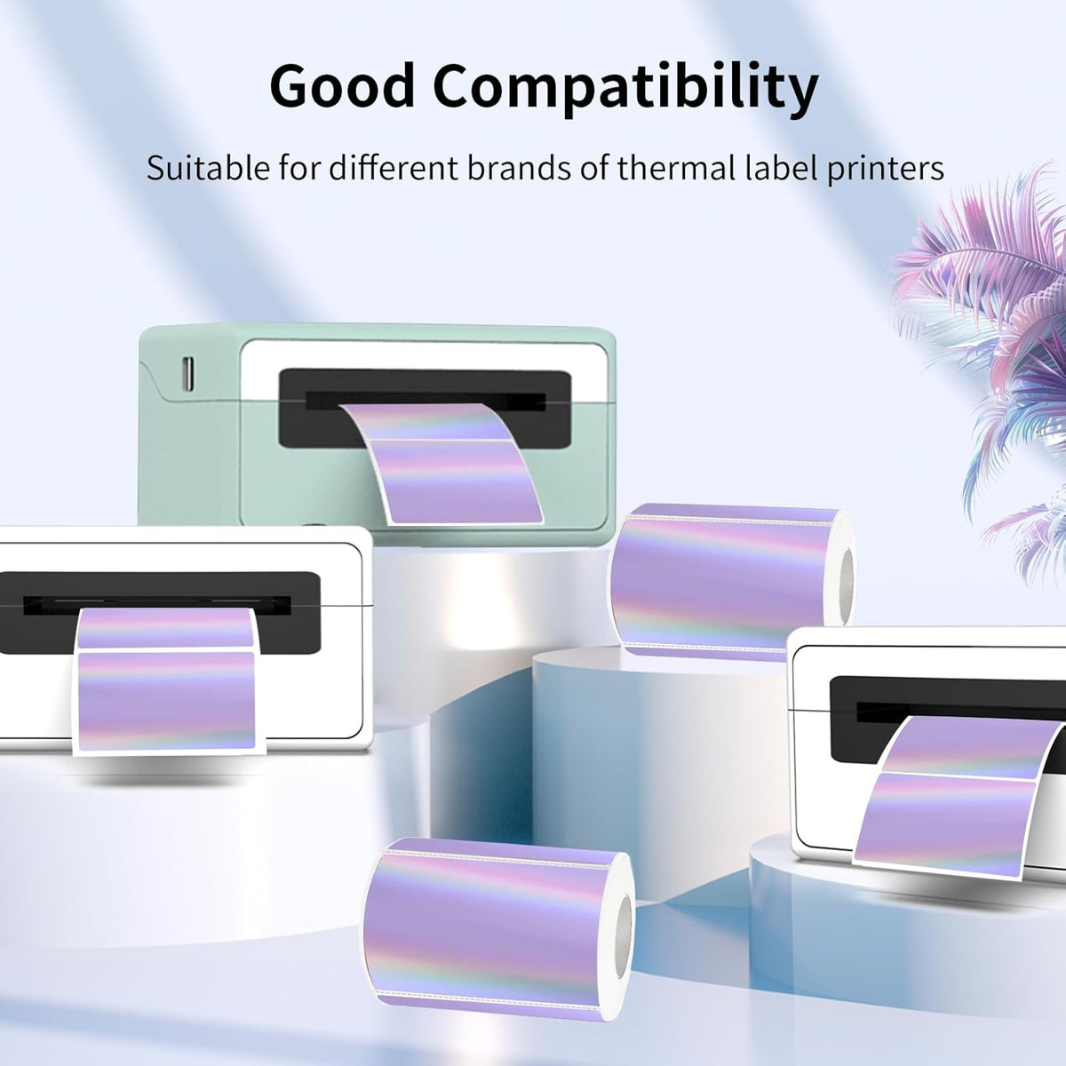 3x2 Inch Transparent Thermal Labels Stickers, Self-Adhesive Clear Waterproof Stickers for Logo Design, Direct Thermal Labels- 200 Sheets