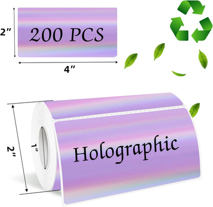 3x2 Inch Transparent Thermal Labels Stickers, Self-Adhesive Clear Waterproof Stickers for Logo Design, Direct Thermal Labels- 200 Sheets