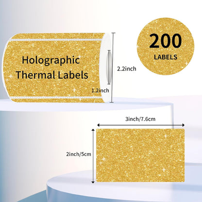 3x2 Inch Transparent Thermal Labels Stickers, Self-Adhesive Clear Waterproof Stickers for Logo Design, Direct Thermal Labels- 200 Sheets