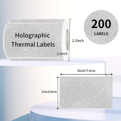3x2 Inch Transparent Thermal Labels Stickers, Self-Adhesive Clear Waterproof Stickers for Logo Design, Direct Thermal Labels- 200 Sheets