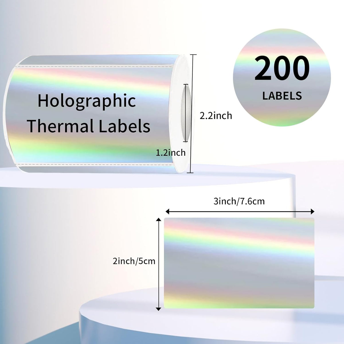 3x2 Inch Transparent Thermal Labels Stickers, Self-Adhesive Clear Waterproof Stickers for Logo Design, Direct Thermal Labels- 200 Sheets