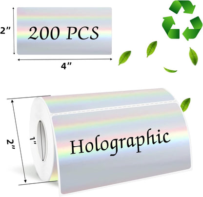 3x2 Inch Transparent Thermal Labels Stickers, Self-Adhesive Clear Waterproof Stickers for Logo Design, Direct Thermal Labels- 200 Sheets
