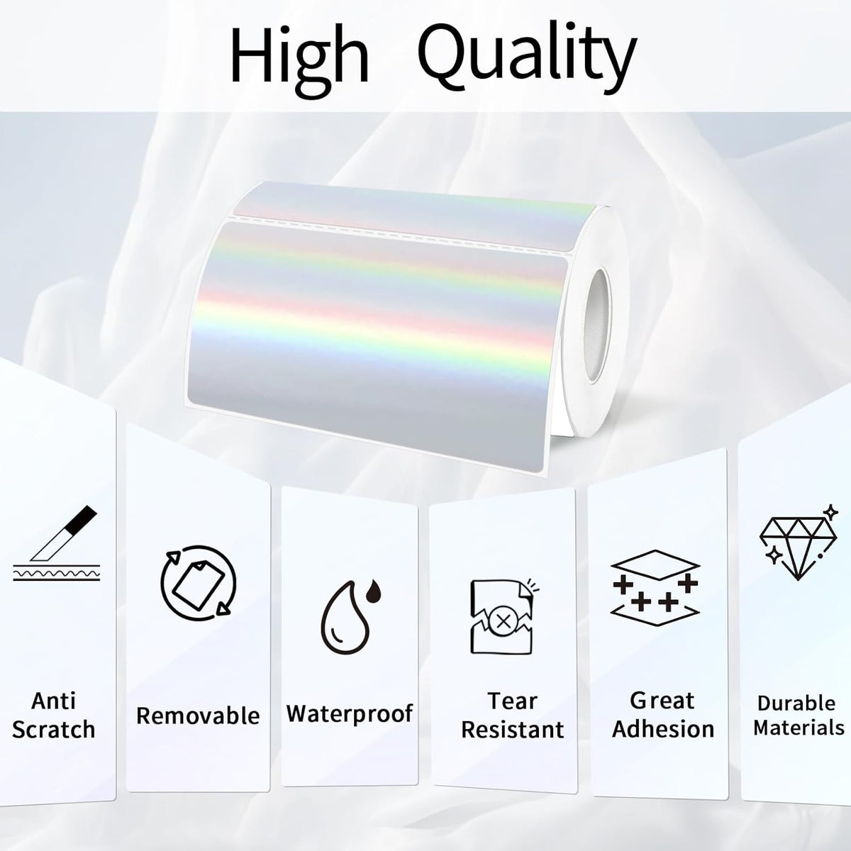 3x2 Inch Transparent Thermal Labels Stickers, Self-Adhesive Clear Waterproof Stickers for Logo Design, Direct Thermal Labels- 200 Sheets
