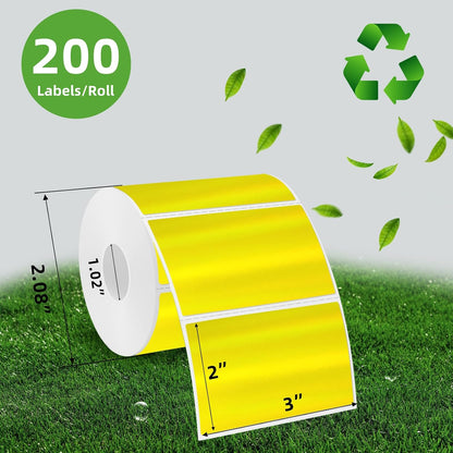 3x2 Inch Transparent Thermal Labels Stickers, Self-Adhesive Clear Waterproof Stickers for Logo Design, Direct Thermal Labels- 200 Sheets