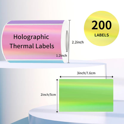 3x2 Inch Transparent Thermal Labels Stickers, Self-Adhesive Clear Waterproof Stickers for Logo Design, Direct Thermal Labels- 200 Sheets