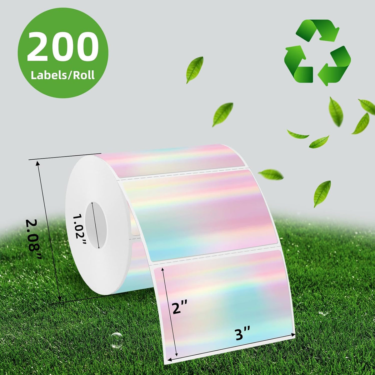 3x2 Inch Transparent Thermal Labels Stickers, Self-Adhesive Clear Waterproof Stickers for Logo Design, Direct Thermal Labels- 200 Sheets