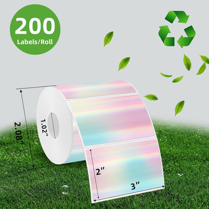 3x2 Inch Transparent Thermal Labels Stickers, Self-Adhesive Clear Waterproof Stickers for Logo Design, Direct Thermal Labels- 200 Sheets