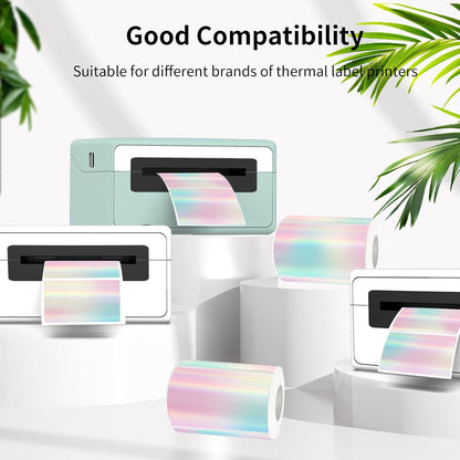 3x2 Inch Transparent Thermal Labels Stickers, Self-Adhesive Clear Waterproof Stickers for Logo Design, Direct Thermal Labels- 200 Sheets