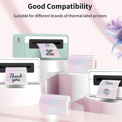 3x2 Inch Transparent Thermal Labels Stickers, Self-Adhesive Clear Waterproof Stickers for Logo Design, Direct Thermal Labels- 200 Sheets
