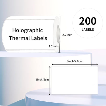 3x2 Inch Transparent Thermal Labels Stickers, Self-Adhesive Clear Waterproof Stickers for Logo Design, Direct Thermal Labels- 200 Sheets